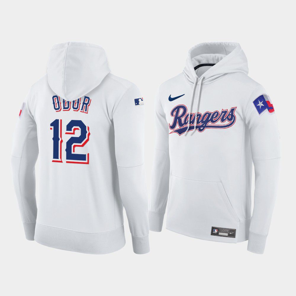 Men Texas Rangers #12 Odor white home hoodie 2021 MLB Nike Jerseys